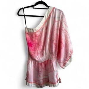 Y2K 100% Silk Bebe One Shoulder Women’s Blouse Size Medium